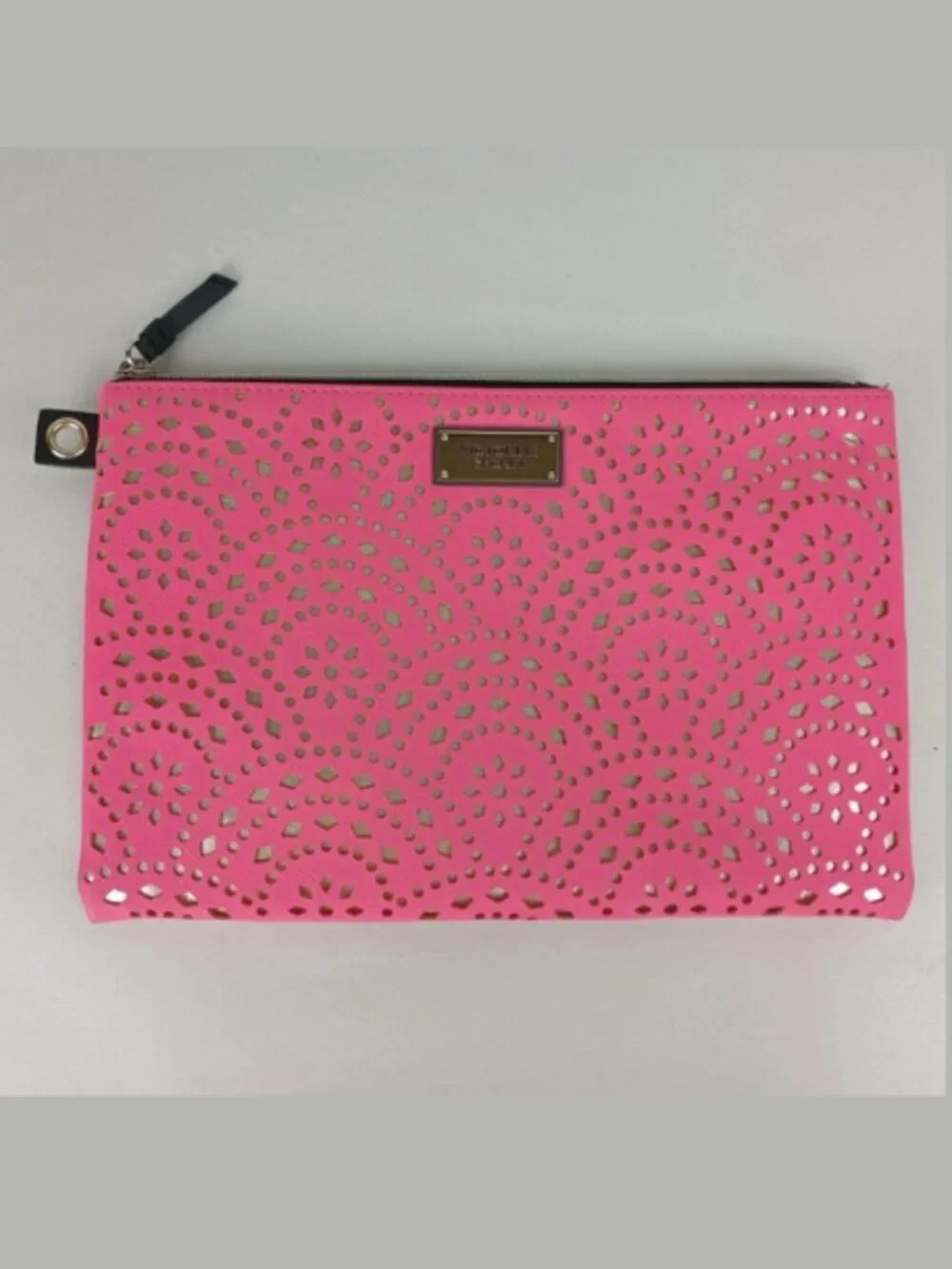 NWOT Victoria's Secret Hot Pink Gold Make Up‎ Bag Clutch Purse